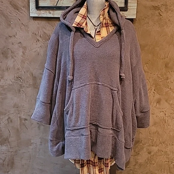 Free People Beach Cozy Taupe Hoodie OSFM - Picture 1 of 9